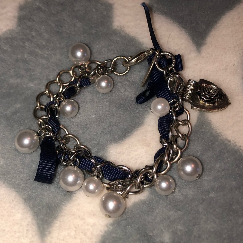Bracelet with Black String and Pearls